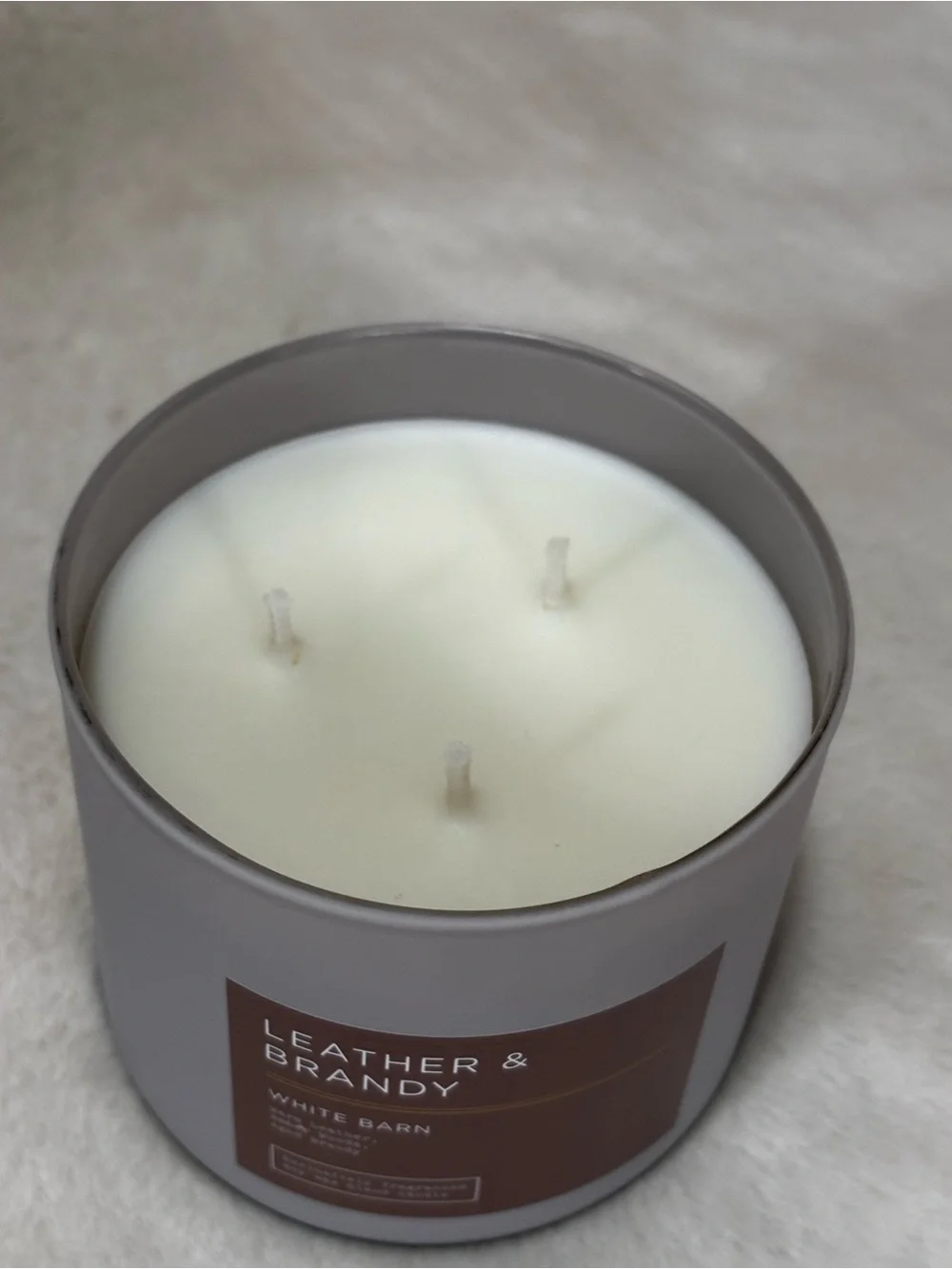 White Barn Leather & Brandy Scented Candle - Picture 2 of 3